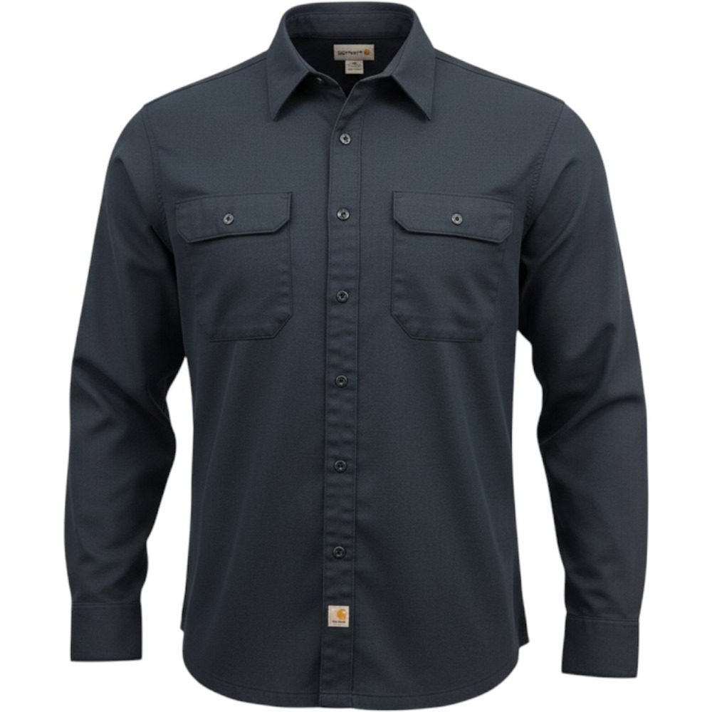 Carhartt Mens 3XL Navy Blue Long Sleeve Button Up Work Shirt S224 NVY Twill